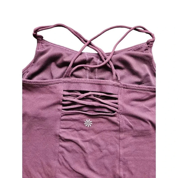 Athleta Lust Tank Mauve‎ Pink Criss Cross Back Size XS - Picture 2 of 7
